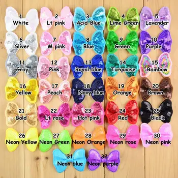 

60 pcs/lot , SEQUIN BUTTERFLY BOW Clips , DIY Hair Clips Hair bows