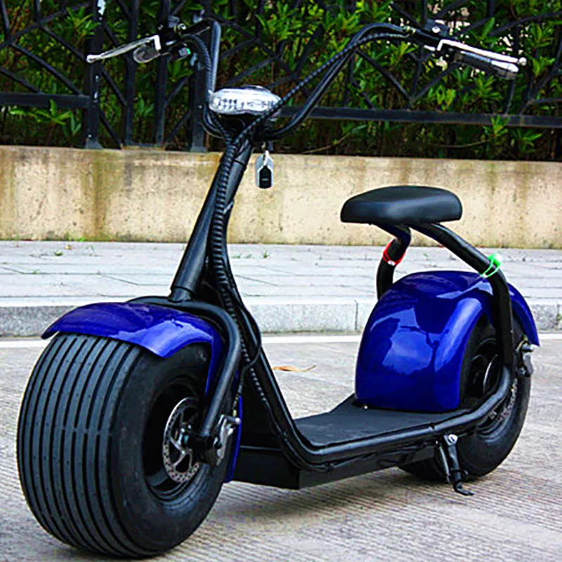 Электрический скутер Citycoco E-Bike Fat вакуумный резиновый широкий 9 дюймов шины 1000 Вт 60V12Ah литиевая батарея Bluetooth подключение обновлено
