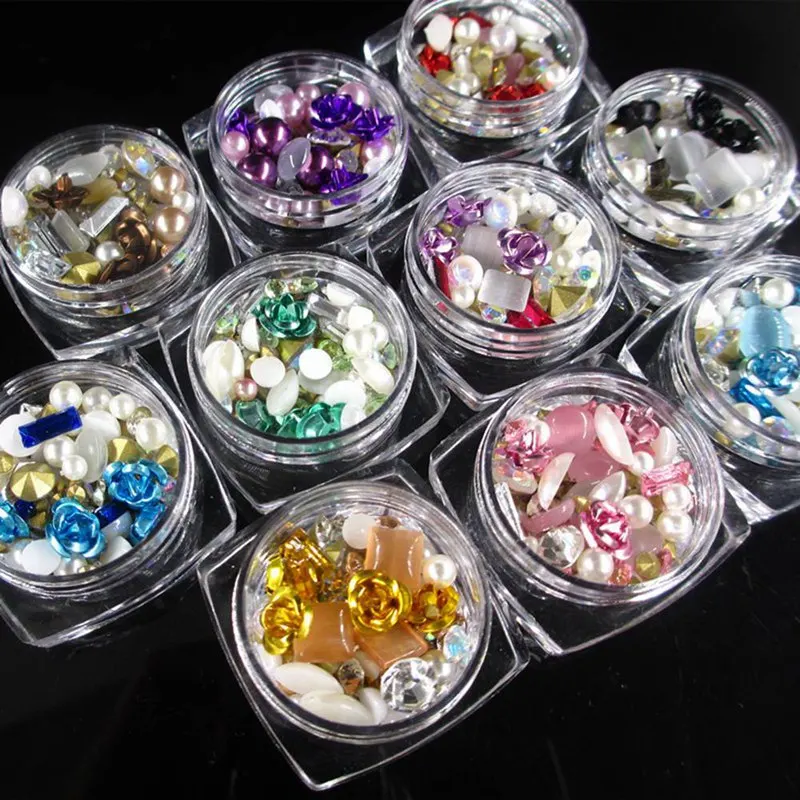 

Rose Crystal nail glitter rhinestones Jewelry Gems Mix 3D Nail Art Decorations