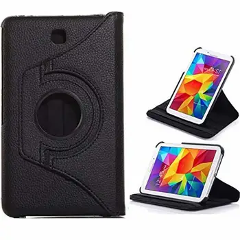 

For Samsung Galaxy Tab 4 8.0 360 Degree Rotating PU Leather Flip Cover Case SM-T330 T331 T335 Tab4 8inchTablet Case Screen Glass