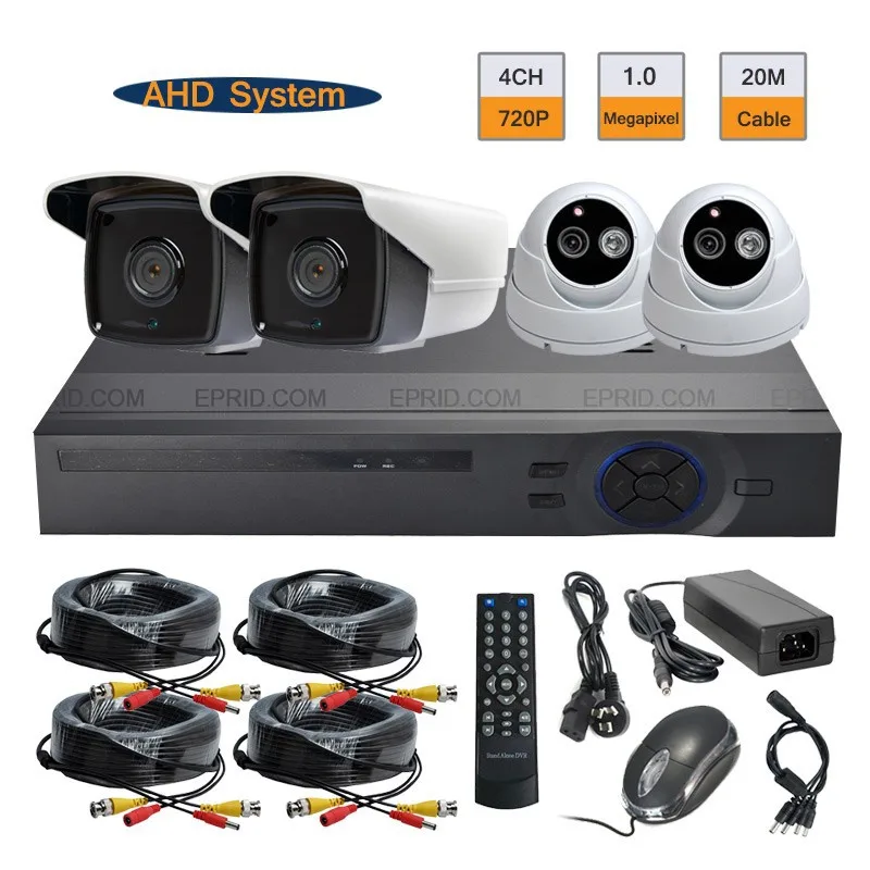 

Security CCTV 4CH 720P AHD Camera DVR System 1.0MP Indoor Outdoor Surveillance Kit