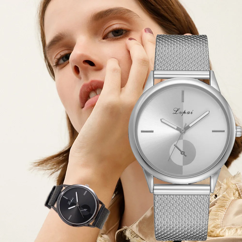 LVPAI лучшие продажи женские Модные Повседневное Аналоговые кварцевые наручные часы простой сетчатый ремешок женская одежда часы подарок