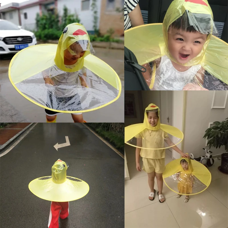 PPXX/детский плащ-дождевик с желтой уткой из мультфильма; водонепроницаемое снаряжение; плащ-пончо для маленьких детей