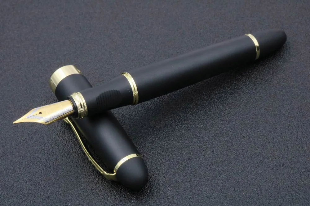 

jinhao 450 Matte Black gift pen Medium Nib Golden Trim Fountain Pen