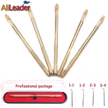 Weaving Ventilating Needles And Holder Alileader Professinoal Hair Extension Wig Needle 4 Different Size Needles With 1 Holder 24 9 hair holder drawing mat for use with the application of hair extensions drawing card skin pad with needles