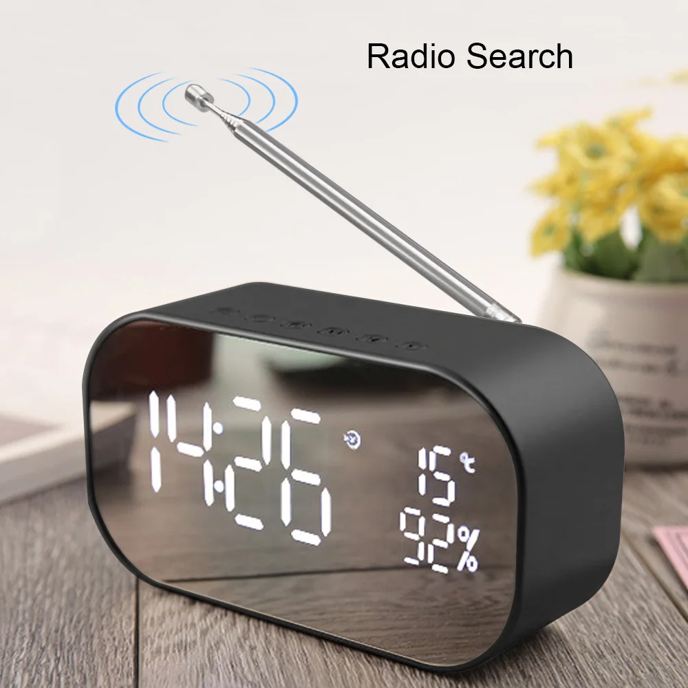 

UPS2 Tabletop FM Radio receiver with Display USB Multifunction Double Bluetooth Speaker Alarm clock Support Aux-IN / TF card