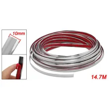 TOYL Автомобильная декоративная хромированная литьевая отделка полоска Серебряный тон 15 м х 10 мм