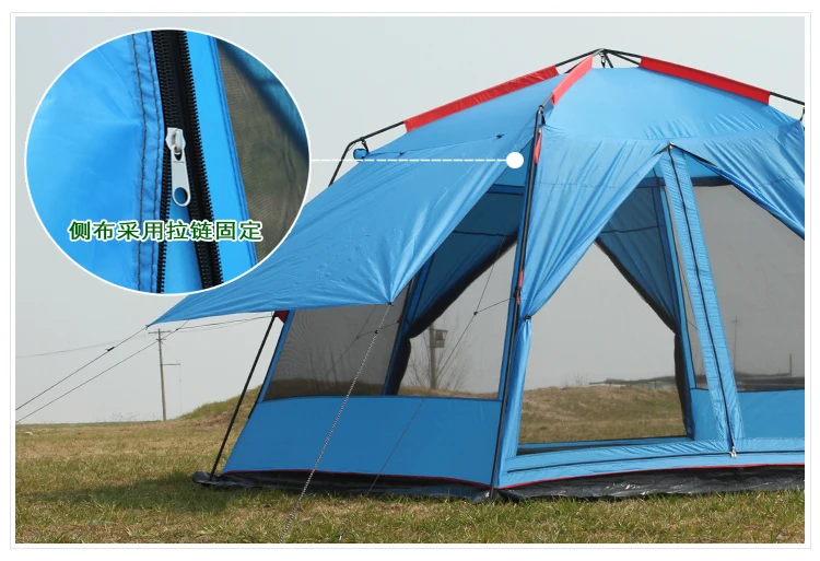 УФ гексагональная наружная походная дикая большая палатка кемпинговая палатка 8-12 двойная непромокаемая Москитная палатка тент Садовая Беседка