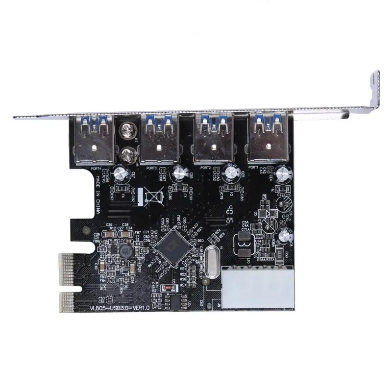 PCI-E 5,1 Каналы expannsion карты расширения карты 4 Порты и разъёмы USB3.0 карта с разъемом PCI Express Поддержка Windows XP/7/8/Vista