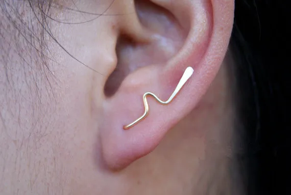 

PINJEAS Ear Climber Handmade Bar Earrings Crawler Pins sweep Long oorbellen minimalist Jewelry