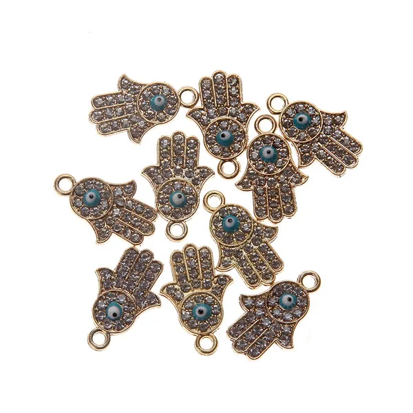 

30 pcs/lots Vintage Silver Gold color Hand of Fatima Charm Pendant Fit DIY Alloy Bracelet Necklace Jewelry Findings