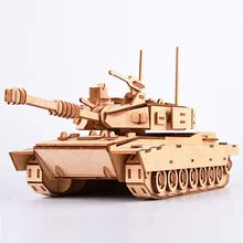 3D DIY деревянная игрушка-головоломка военная серия M1 основной боевой танк модель автомобиля набор креативные собранные игрушки-пазлы подарки для детей