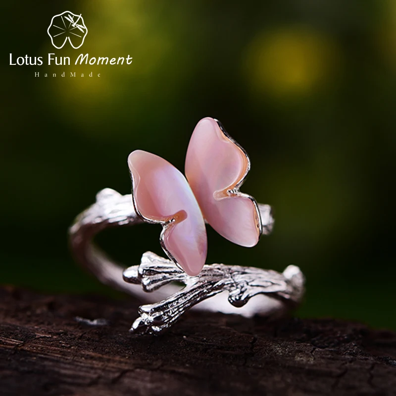Lotus весело момент Настоящее стерлингового серебра 925 природных ручной работы