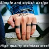 Beier 316L Stainless Steel high polish  kinds of geometric shapes  Antique silver colour fashion jewelry for men and women ring ► Photo 3/6