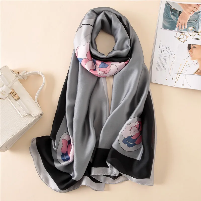 

2019 summer women silk scarf Beach chiffon scarves female shawls cover-ups wraps ladies bandanna Foulard pareo free shipping