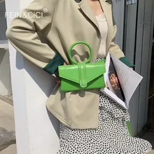 Поясная сумка, поясная сумка, женская кожаная сумка-конверт ярких цветов, маленькая сумочка, Новинка лета, зеленая, желтая, красная, белая сумка через плечо