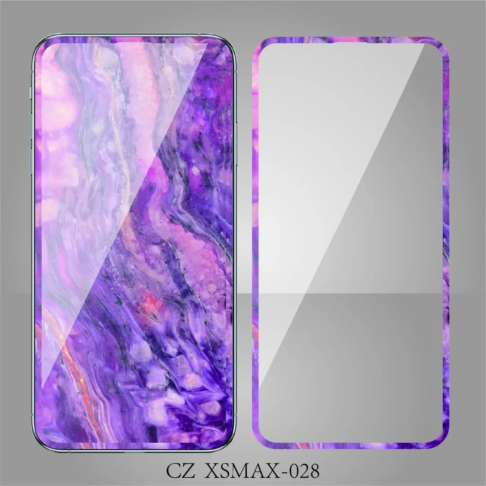 Мраморная полноэкранная 3D цветная фронтальная пленка из закаленного стекла для iPhone 11 pro MAX X XS MAX XR 6s 7 8 Plus, защитная пленка на весь экран