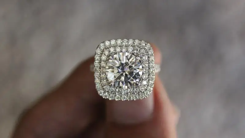 

Fashion 925 Sterling Silver Wedding Rings For Women Big Square Cut CZ Crystal Bridal Engagement Ring Bague Brides Jewelry