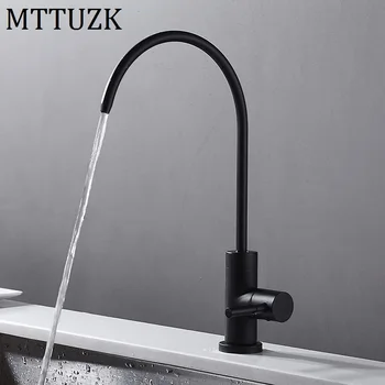

MTTUZK Brass pure water faucet straight drinking water dish single cold water faucet black kitchen faucet Pure water taps