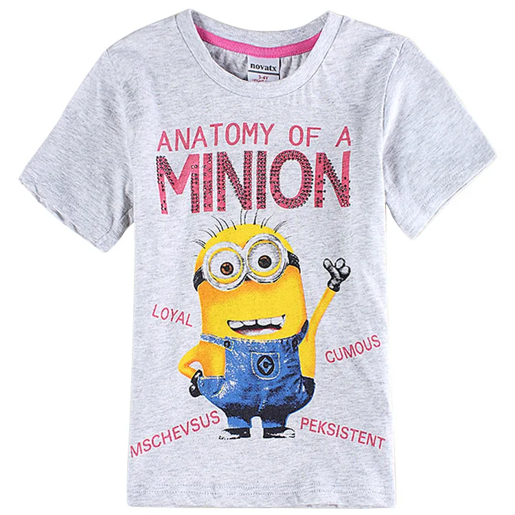 minion gray boys clothes,kids t shirt,boys children t shirts,clothing