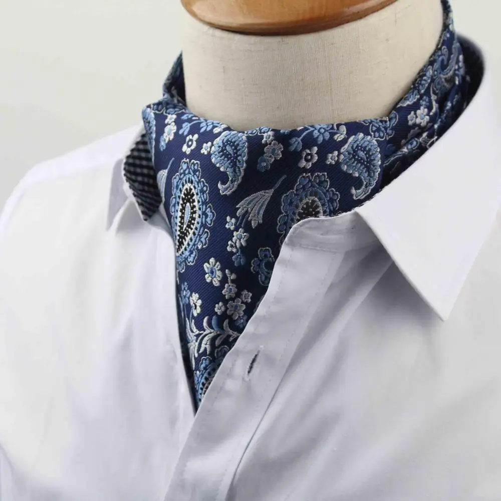 Мужской винтажный галстук, формальный галстук Ascot, резинка для волос, британский узор в горошек, джентльмен, полиэстер, шелковый галстук для шеи, роскошный - Цвет: 1