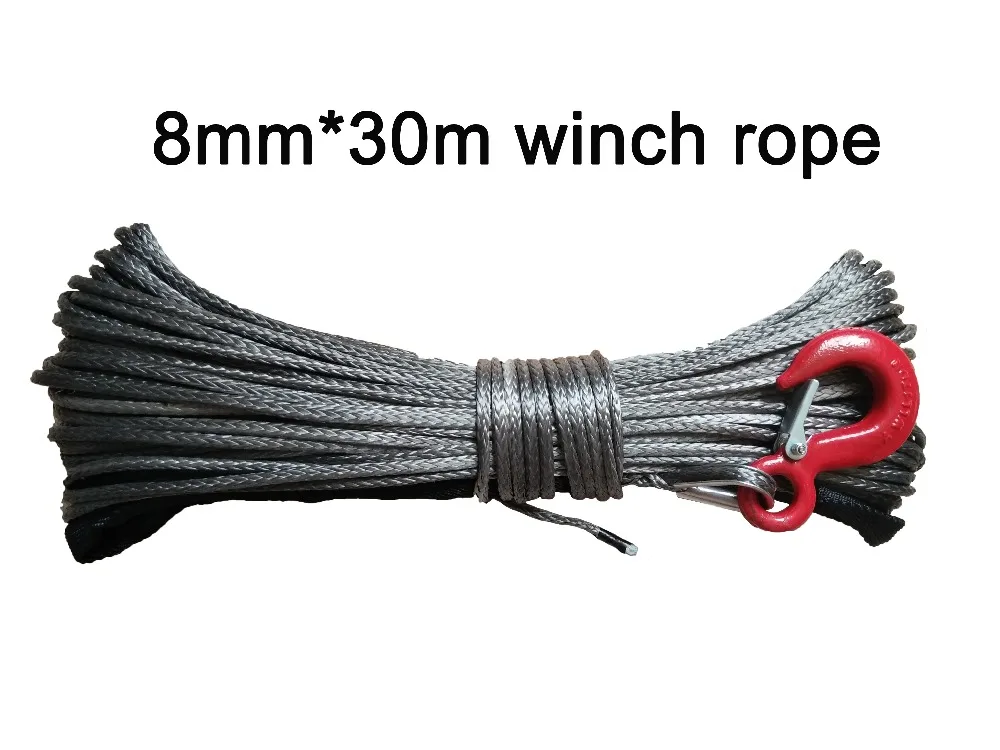 PROD 32719545917 Free Shipping 8MM * 30M Synthetic Winch Line / UHMWPE
Rope Cable With Hook