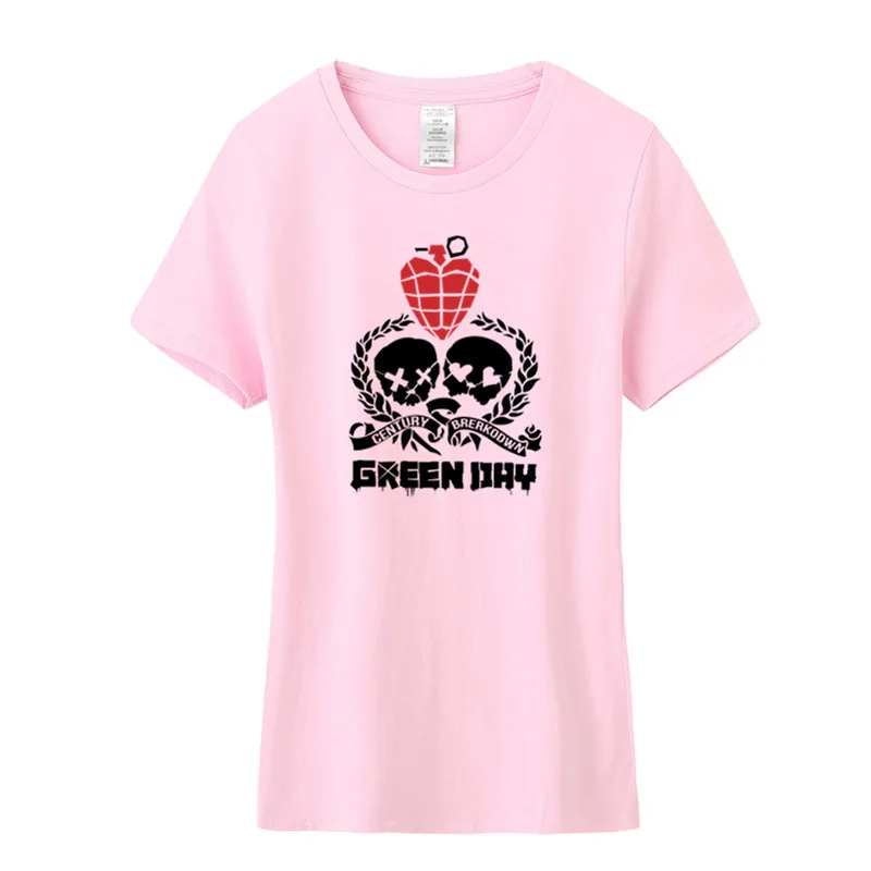 Fashion Green Day T Shirts Women Girls Tops Cotton Short Sleeve Funny