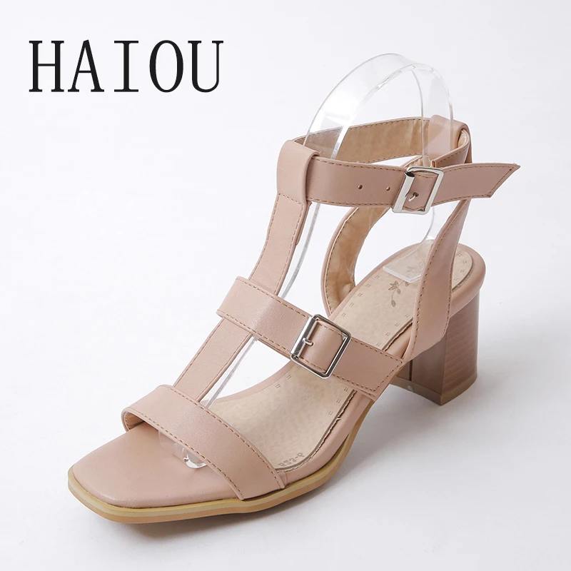 

Woman 2017 Open Toe Cutouts Buckle Strap High Heel Sandals Black Platform High Heels Sandals Simple Women Summer Shoes Pink