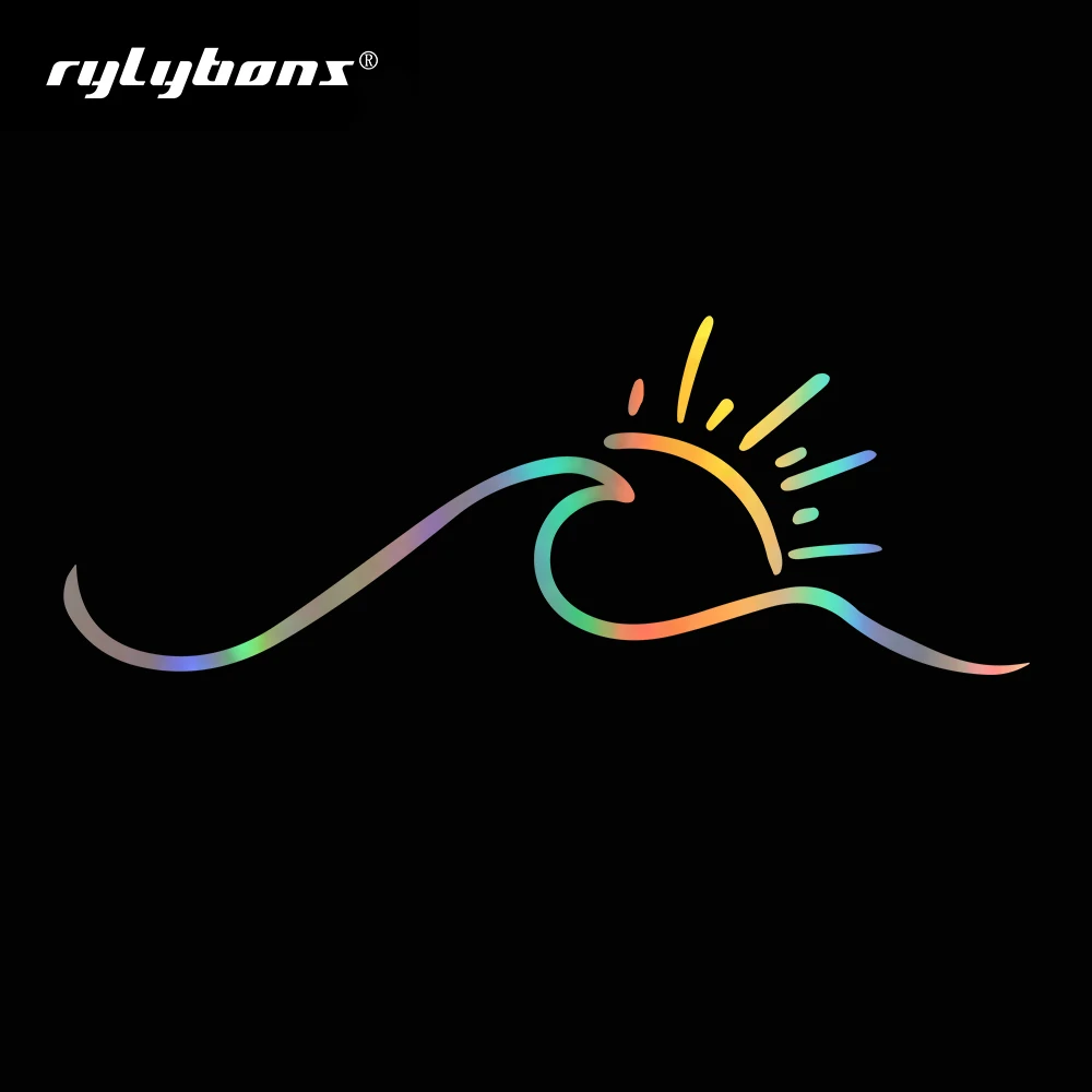 Rylybons солнце и волны наклейки для автомобиля Стайлинг кузова наклейка на окно