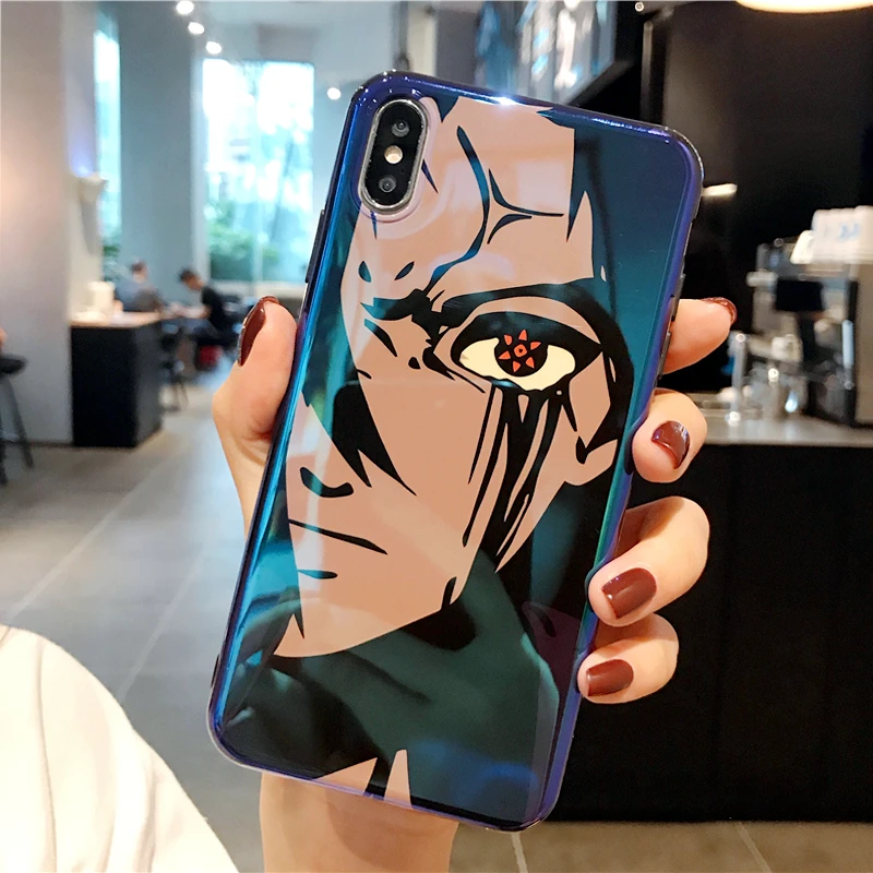 Наруто Аниме боль Саске Uzumaki чехол для iPhone 6 S 7 8 Plus X XR XS MAX мультфильм глянцевый Blu-Ray Мягкий силиконовый чехол