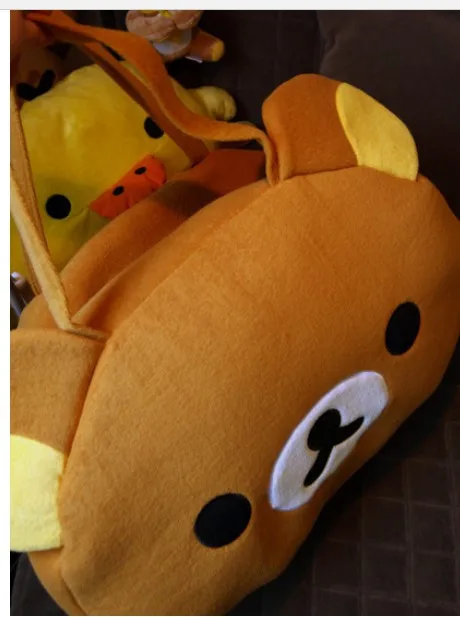 1 piece Rilakkuma Cute Big Bag Handbag shoulder plush relax brown bear Bag