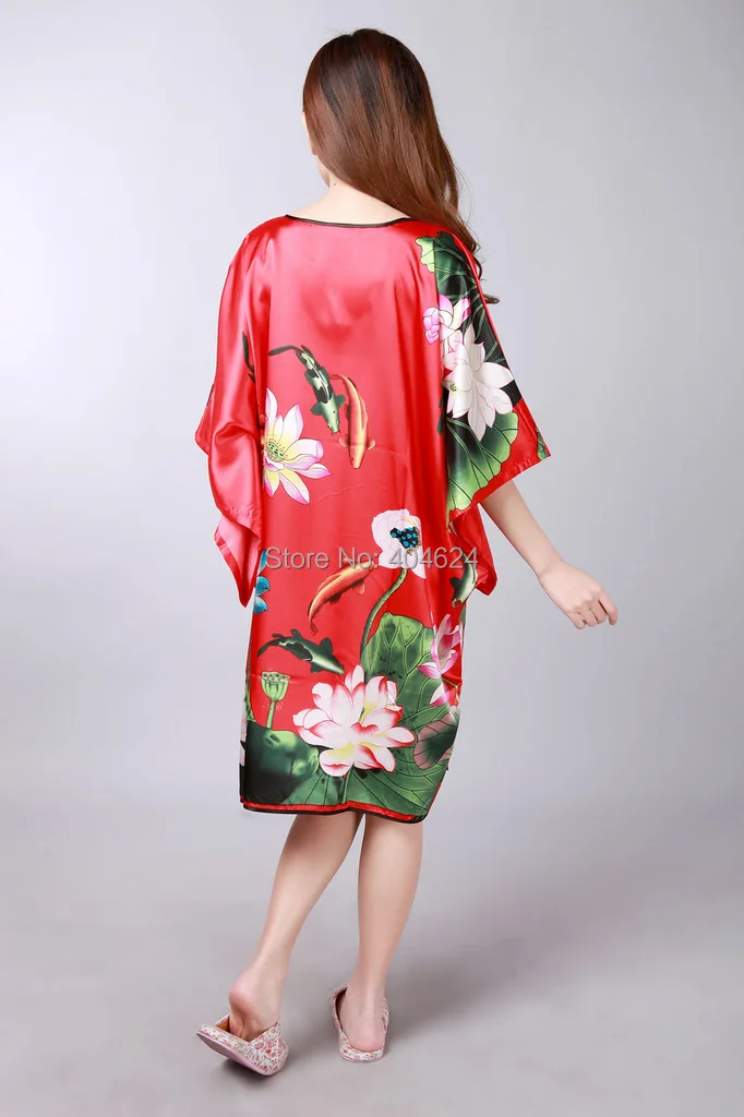 Для женщин современное кимоно Тан Костюм сна шелк с необычным принтом дизайн пижамы роскошный Loungewear для 3 различных цвета