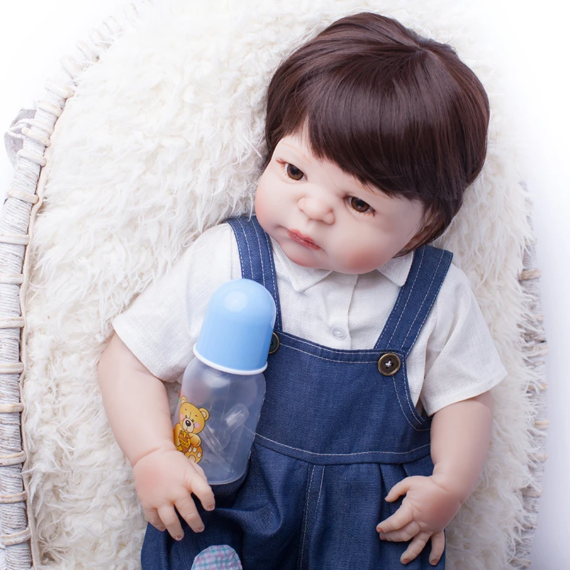 55 см силиконовая кукла Reborn Baby Boy игрушка как настоящая виниловая для