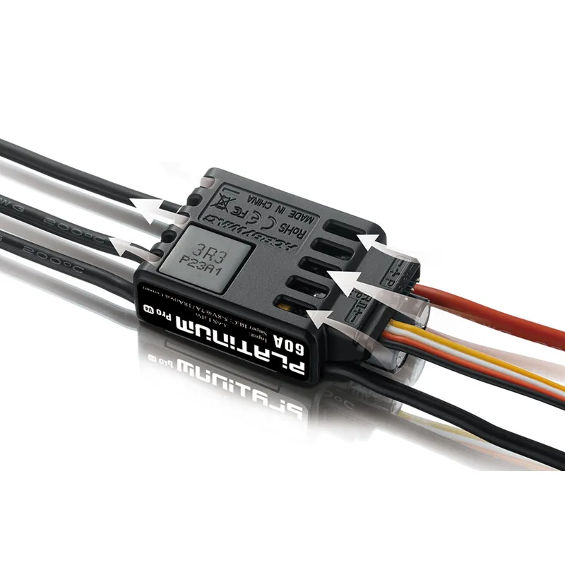 Hobbywing Platinum 60A V4 30215100 бесщеточный ESC 3 6S для радиоуправляемого вертолета 450 480