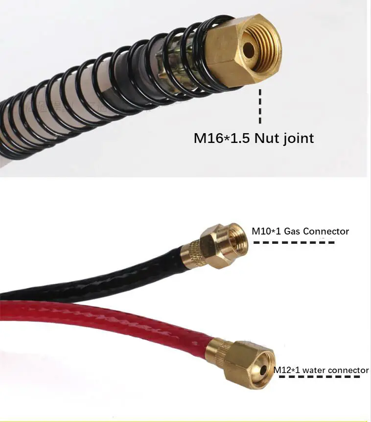 WP-18 аргоновая дуговая Сварочная горелка с водяным охлаждением M16, гайка из нержавеющей стали, циркуляционная водяная охлаждающая аргоновая дуговая сварочная линия, 4 метра