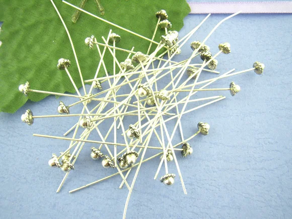 DoreenBeads булавки из цинкового сплава с шариковой головкой античное серебро сделай