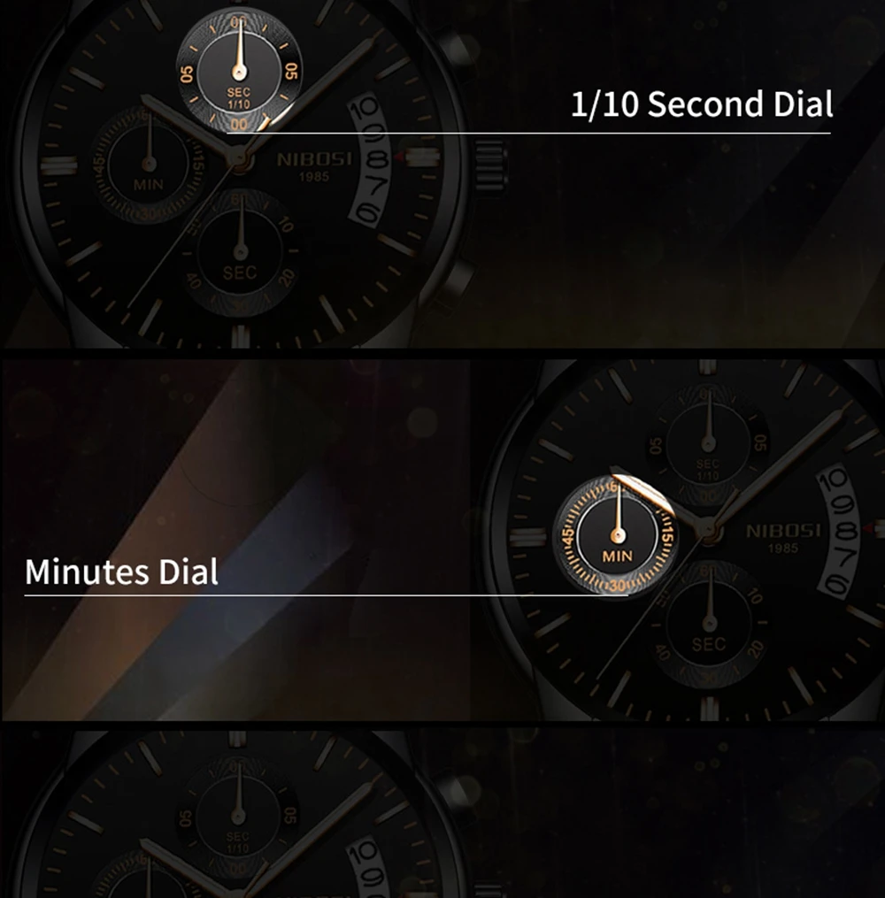 NIBOSI Mens Watches Top Brand Luxury Premium Luxury Fashion Luminous Waterproof Watch High-end Calfskin Pure Steel Strap Blue (5)