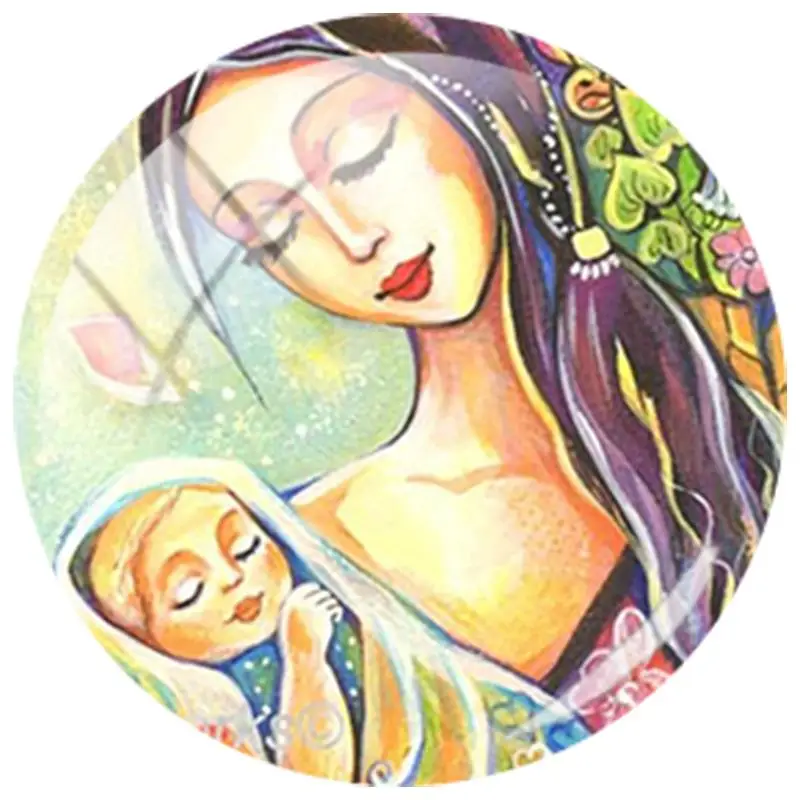 MM217 TAFREE Винтаж мать и ребенок дети искусства Paiting 25 мм круглый стеклянный кабошон купол DIY Камея Подвеска Настройки ювелирных изделий - Цвет: MM217