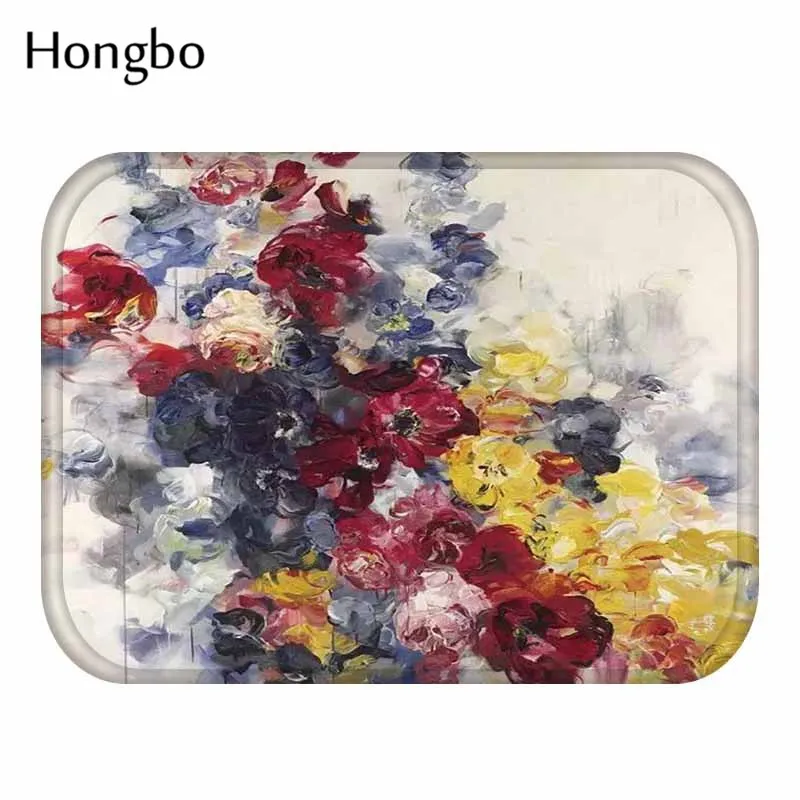 Hongbo картина маслом цветок Противоскользящие коврики для двери входная дверь коврики Открытый вход в помещении Добро пожаловать домой