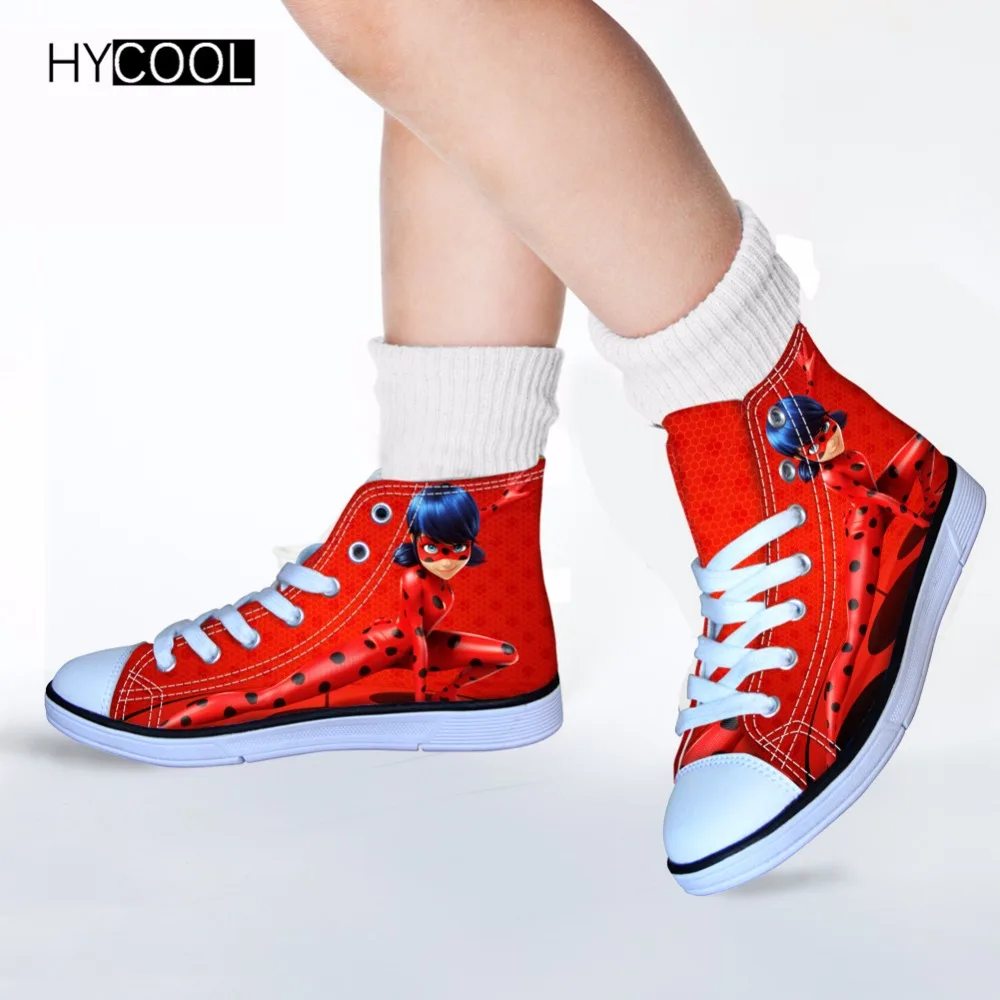 

HYCOOL Kids Shoes Ladybug Miraculous Pattern Girls Sneakers Daily Female Sport Shoes Children ultra-light Boys Boots Shoes 2018