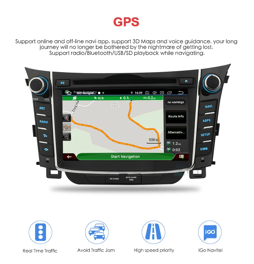 Flash Deal 7" IPS Android 8 Car DVD Auto Radio For Hyundai I30 Elantra GT 2011-2016 2 Din GPS Navigation Multimedia FM RDS Video Stereo 7