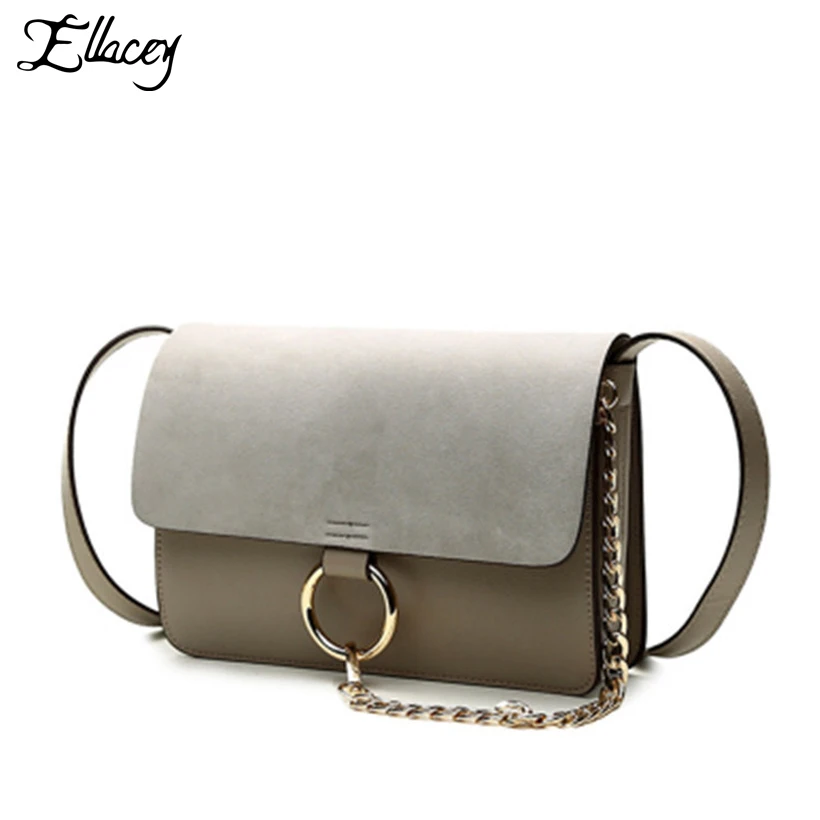 New 2018 Metal Ring Flap Bags Women Small Handbag PU Leather Fashion Lady Crossbody Shoulder Bag