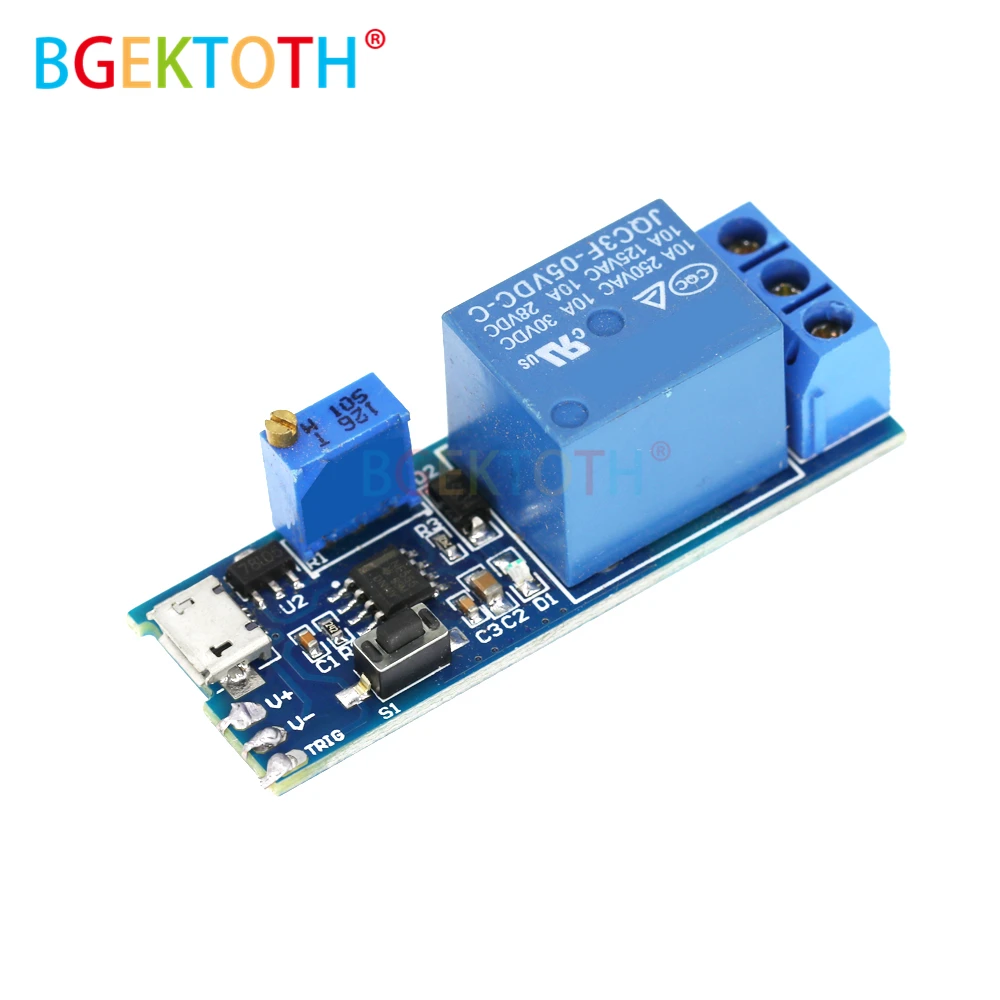 

Smart Electronics 5V-30V Micro USB Power Adjustable Delay Relay Timer Control Module Trigger Delay Switch