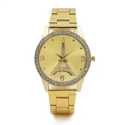 Кварцевые наручные часы Для женщин часы браслет кристалл смотреть 2018 Золотой Стекло Часы Relogio Feminino 18JAN10