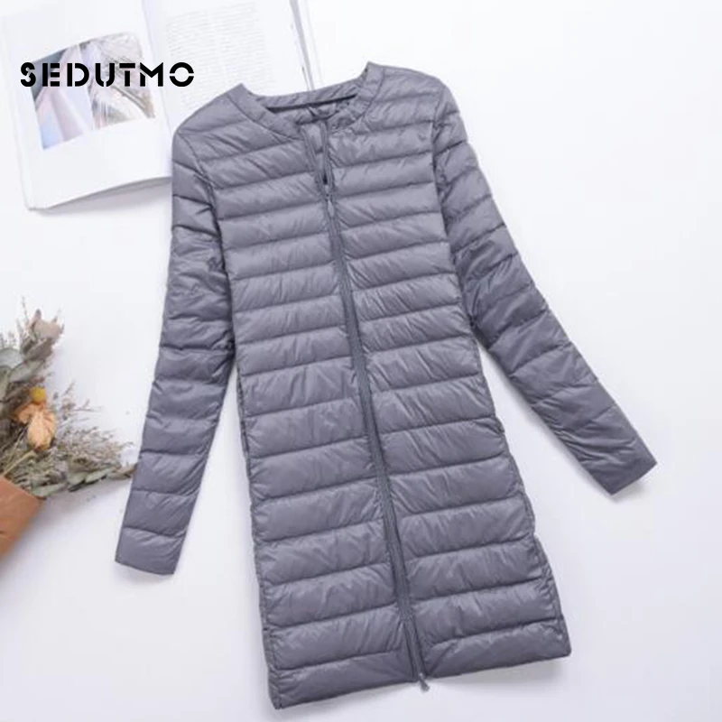 

SEDUTMO Winter Plus Size 4XL Womens Down Jackets Long Ultra Light Duck Down Coat Puffer Jacket Slim Autumn Parkas ED488