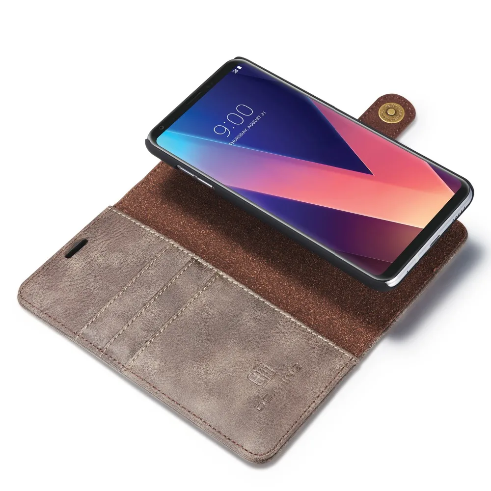DG. MING чехол из воловьей кожи в стиле ретро для LG V20 G6 V30 V30 plus, чехол для телефона s, съемный откидной Чехол-бумажник для LG G7 ThinQ