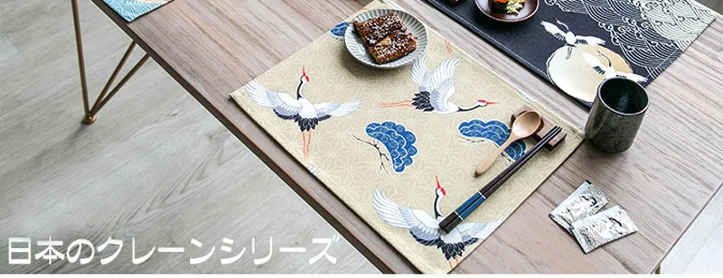 Японский стиль журавль узор стол подстилки для стола набор хлопок белье аксессуары для дома кухня коврик Кофе Чай коврики