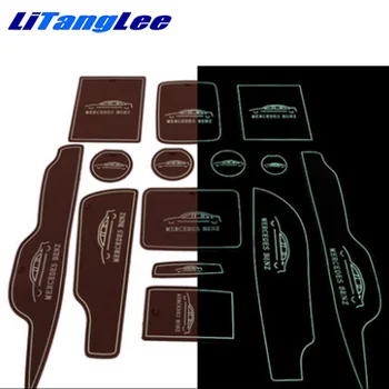 

Litanglee For MERCEDES E300L E200L Luminous Style Brown Storage Slots Mat Door Slots Mat Coasters Cushioning Pad