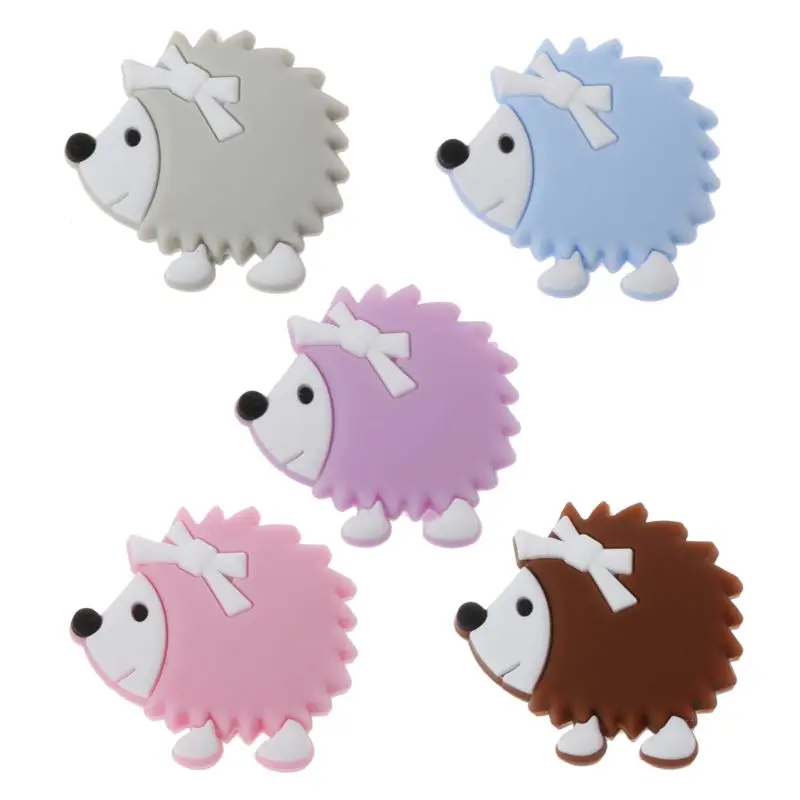 

1PC Cute Baby Teether Silicone Cartoon Animal Hedgehog Beads Teething Pacifier Chain Beads Teathing Toy Silicone Teether
