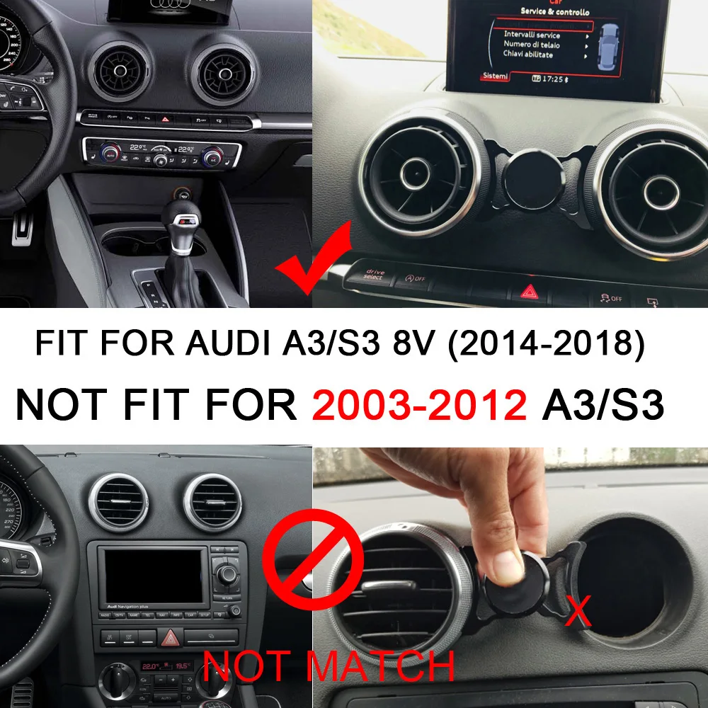 Автомобильный держатель для телефона с вызовами Audi A3 S3 8V (2014 2018) крепление на